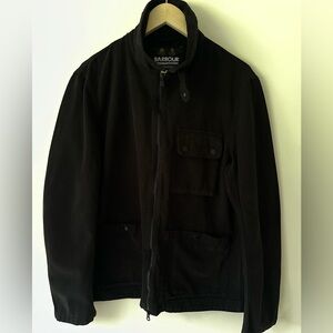 Barbour international motorcycle clothing zipper jacket/overshirt,medium,black
